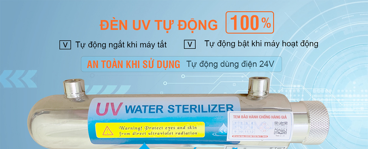 Máy lọc nước sử dụng quá trình UV diệt khuẩn