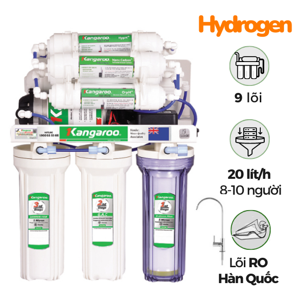 Máy lọc kangaroo Hydrogen KG100HA KV lắp âm tủ bếp